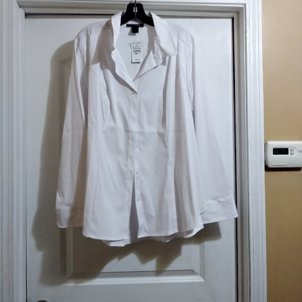 Classic stretched button down blouse